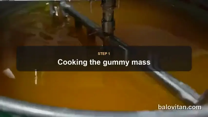Gummy production line, step by step: cooking, depositing, curing, packing